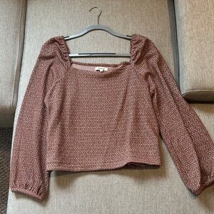 Madewell Rust Patterned Knit Top